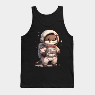 Cute Otter Space Astronaut Tank Top